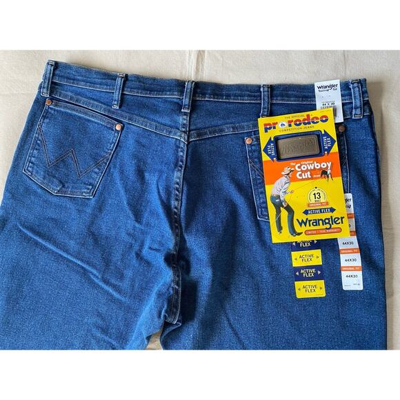 WRANGLER Cowboy Cut 13MWZ Pro Rodeo Original Fit Active Flex Jeans 44x30 NWT - Picture 5 of 5